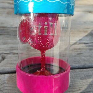 FUN LOLITA Wine Glass Christmas Ornament Charm HALLMARK "i still believe too"